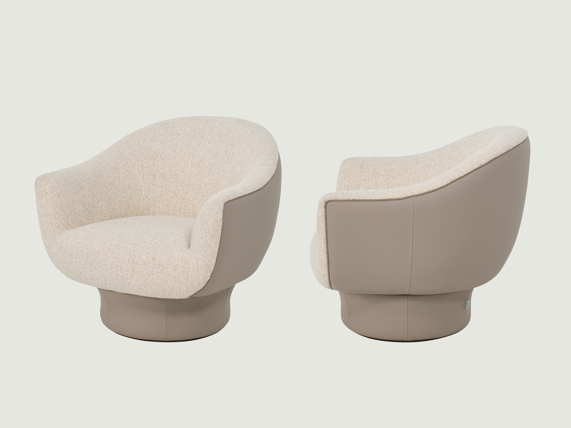 몸을 자연스럽게 감싸 안아주는 곡선과 볼륨이 살아 있는 라운드 형태