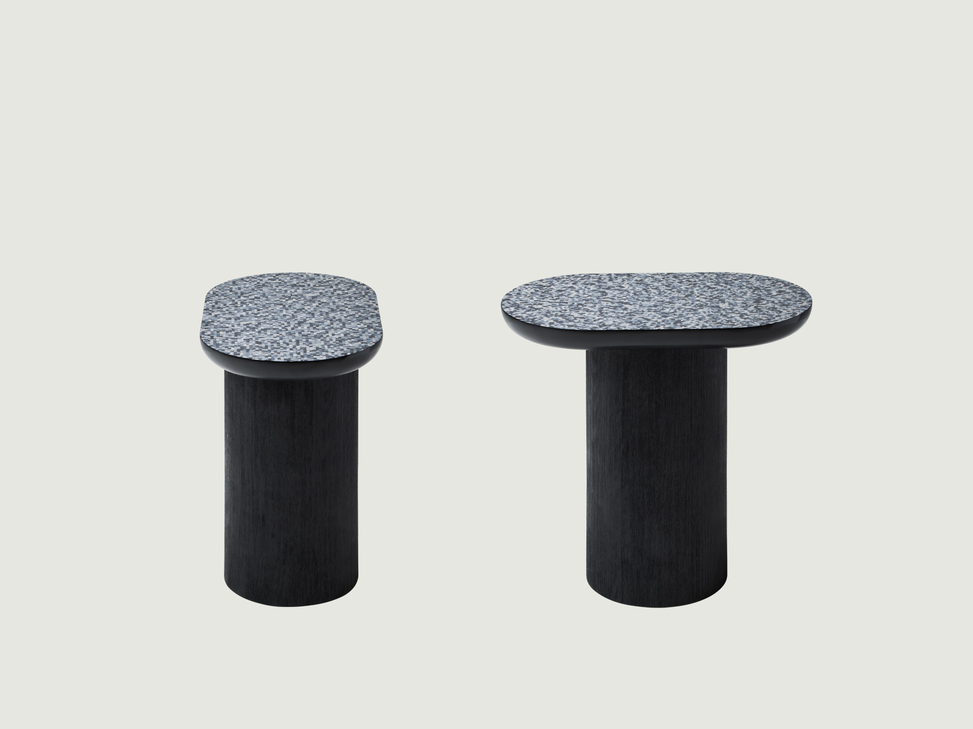 부드러운 타원형 상판 디자인 테이블