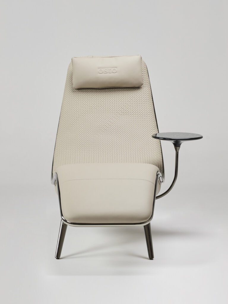 nori_chair_08 슬림한 메탈 프레임과 가죽∙메쉬∙금속의 세련된 조합의 체어