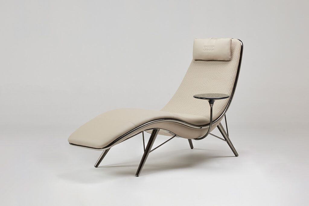 nori_chair_10 슬림한 메탈 프레임과 가죽∙메쉬∙금속의 세련된 조합의 체어