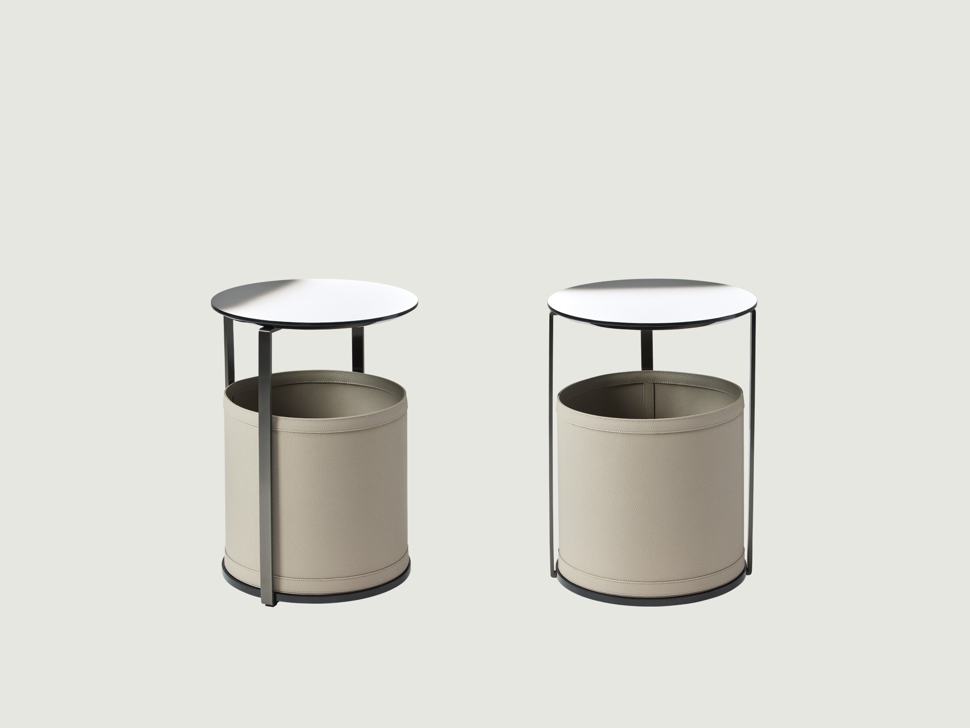 테이블과 수납을 동시에 담은 원형 일체형 테이블