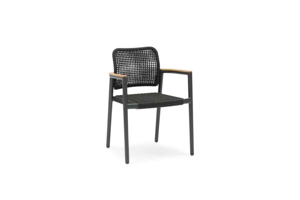 Tolo Aluminium armchair alu + teak