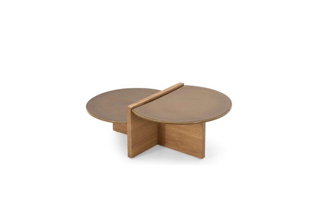 coffee table round ocher